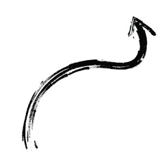 Artistic modern black arrow vector design isolated on a white square background