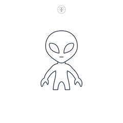 Obraz premium Alien icon symbol vector illustration isolated on white background