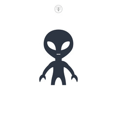 Alien icon symbol vector illustration isolated on white background