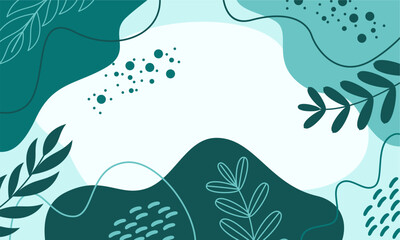 Flat abstract floral leaves background