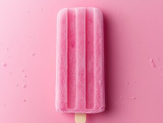 Stunning Pink Rectangle Texture with Frozen Popsicle Appearance. Cool and Refreshing Dessert Concept.