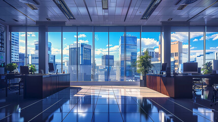 corporate office background, day time.