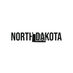 north dakota state symbol, map icon with vector silhouette