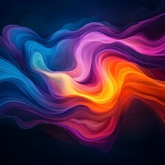 Fototapeta premium Dynamic Neon Visualization of Turbulent Wind Currents.