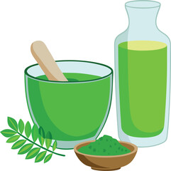 green moringa leaf vector