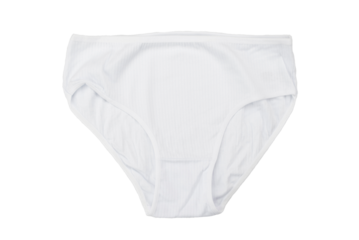 Lady's white underwear cotton on isolated background.