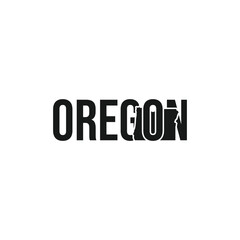 oregon state symbol, map icon with vector silhouette