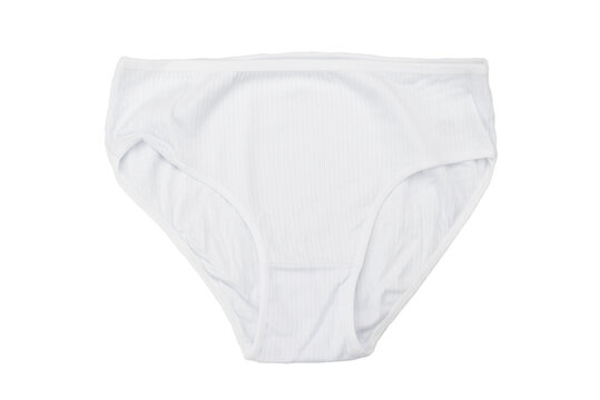 Lady's white underwear cotton on isolated background.