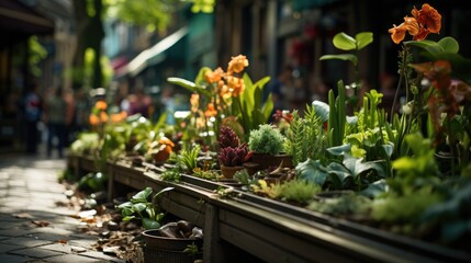 Fototapeta premium Different potted plants and seedlings