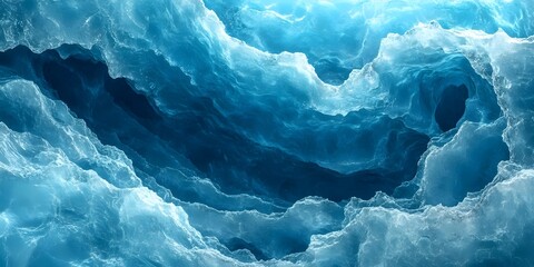 An abstract view of a glacier, showcasing its intricate and textured surface, highlighting the beauty of frozen water.