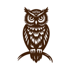 owl illustration vector flat design