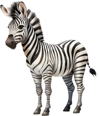 Fototapeta premium Adorable Zebra Cartoon Clipart for Kids and Creative Projects. 
