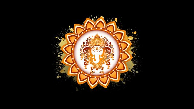 Radiance of Ganesh with Alpha Matte Background