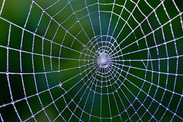 Fototapeta premium spider web with dew drops