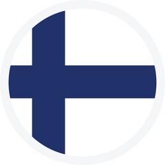 Obraz premium Flag of Finland. Circle icon on transparent background. Vector icon, EPS10