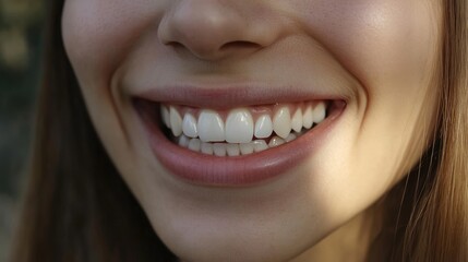 Obraz premium Close-up of a Woman's Smile with Perfect Teeth
