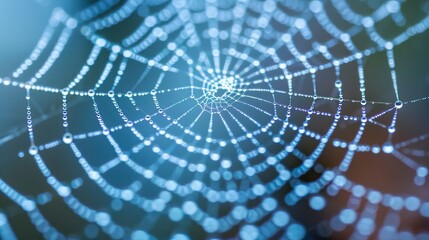Detailed image of a cobweb, showcasing the fine threads and intricate texture. The image captures the delicate and complex nature of the web.
