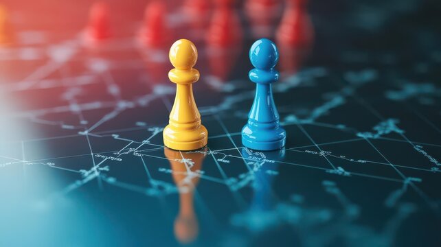 Competitive analysis, sidebyside comparison charts, 3D illustration