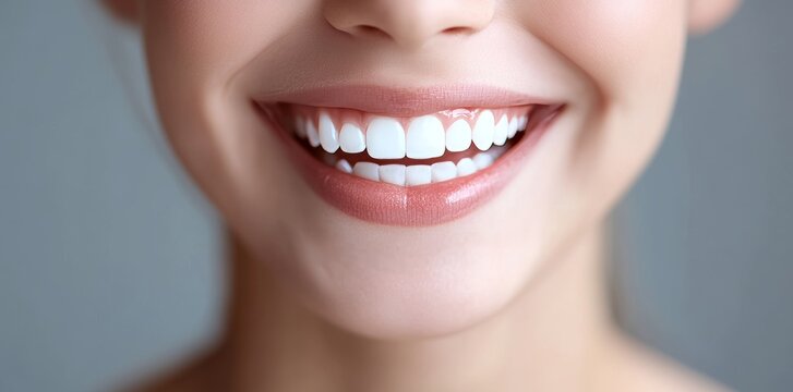 An elementary school student, smiling with great white teeth over a gray studio background. Dental care, healthy teeth, and good people concept.