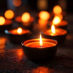 burning candle in the dark 