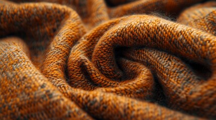 Fototapeta premium Macro shot of a wool fabric, focusing on the woven texture and soft surface. The image emphasizes the warmth and comfort of the material.