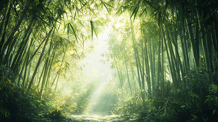 Naklejka premium Swaying Bamboo Grove