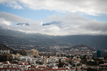 El Teide from the city of Puerto de la Cruz in Tenerife Island