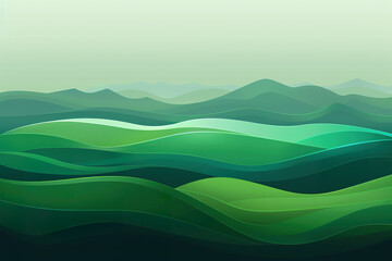 A green mountain range with a clear blue sky,