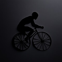 Obraz premium A captivating silhouette of a cyclist in motion against a dark background, perfect for themes of sport and activity. paralympic games concept.