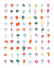 Cute Smiles Emotion Shapes 80+ Pieces Vector Graphics