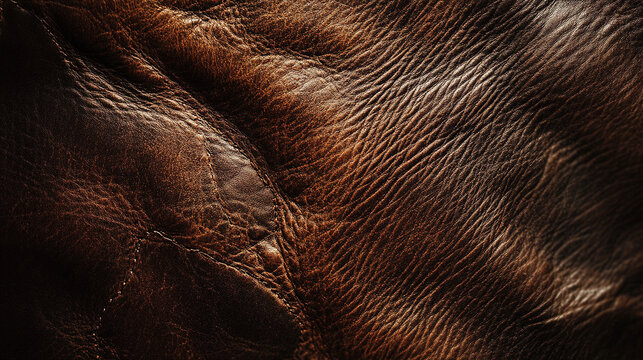 Dark brown leather-textured background with fine grain and natural imperfections, adding warmth and sophistication for luxury and vintage design concepts.