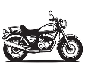 Obraz premium Black and white coloring book motorcycle isolated on white background