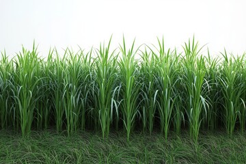 Transparent background of sugar cane plantations