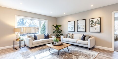 Fototapeta premium Modern Living Room with Contemporary Furniture and Decor