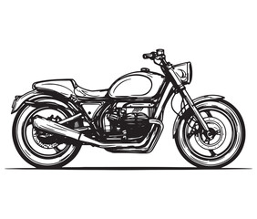Fototapeta premium Black and white coloring book motorcycle isolated on white background