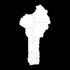 Benin map with administrative divisions.