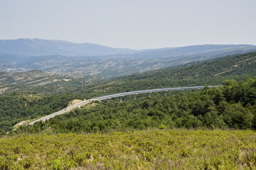 viaduct with the Spanish Pyrenees in the background