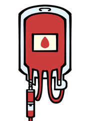 点滴・輸血の血液バッグのイラスト素材