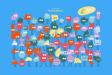 Cute Smiles Emotion Shapes 80+ Pieces Vector Graphics