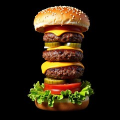 Alphabet I, Letters made from hamburger. Generative AI