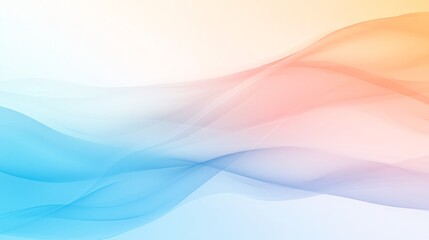 Fototapeta premium Soft gradient waves in blue, pink, and orange tones create a calming abstract background.