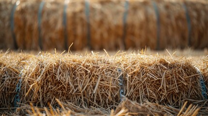 Fototapeta premium Hay Bale Texture, Close Up, Rural, Agriculture, Straw