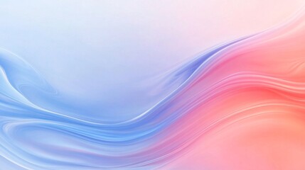 Fototapeta premium Soft waves of pastel blue and pink create a tranquil and harmonious background.