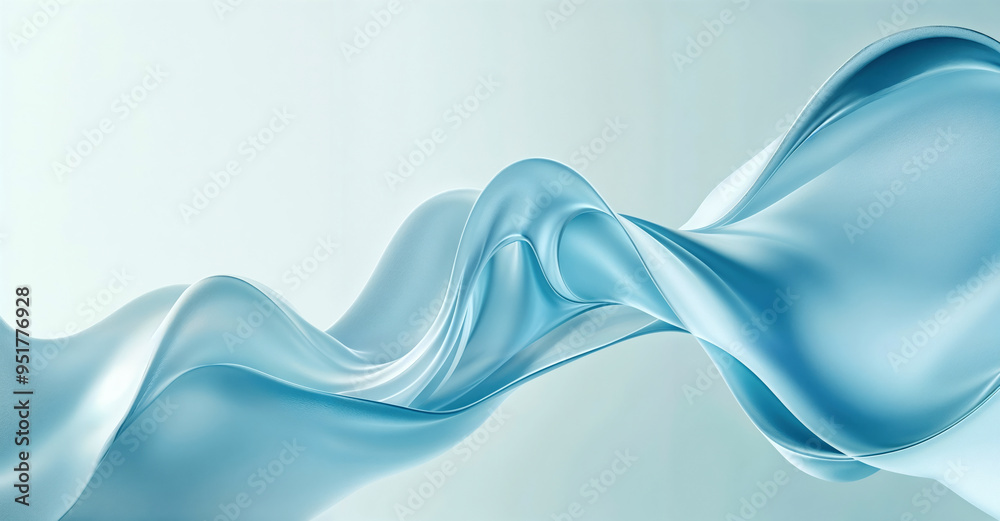 Aufkleber abstract blue wave forming a smooth shape with a minimalist style