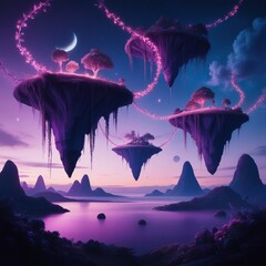 landscape with the moon and clouds