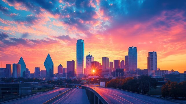 Dallas Skyline at Sunset