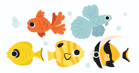 Colorful Collection of Various Fish.