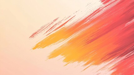 A vibrant blend of orange and pink brush strokes against a soft background.