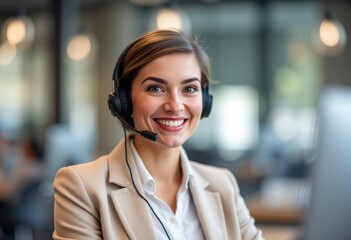 portrait of a smiling customer service agent