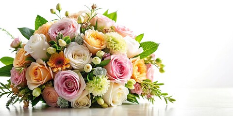 elegant floral arrangement on white background